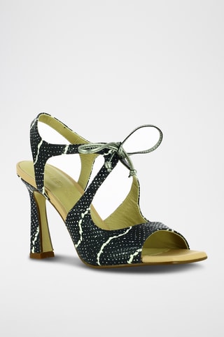 Sandales à talons en cuir - Noir