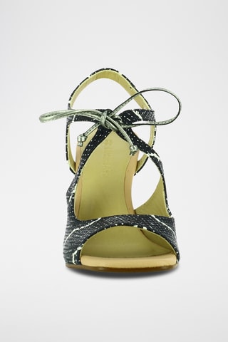Sandales à talons en cuir - Noir