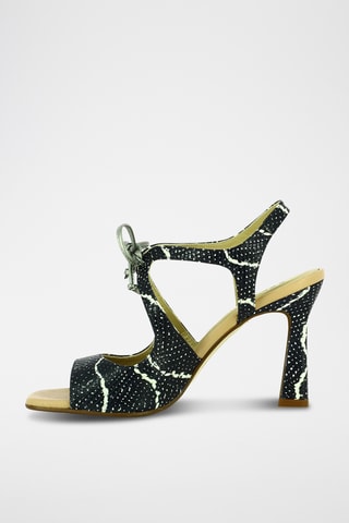 Sandales à talons en cuir - Noir