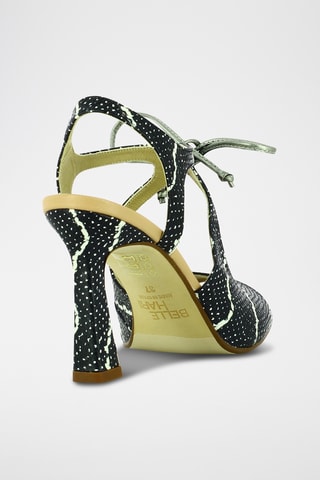 Sandales à talons en cuir - Noir