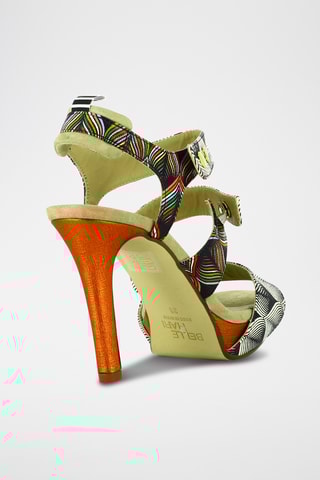 Sandales à talons en cuir - Noir et blanc