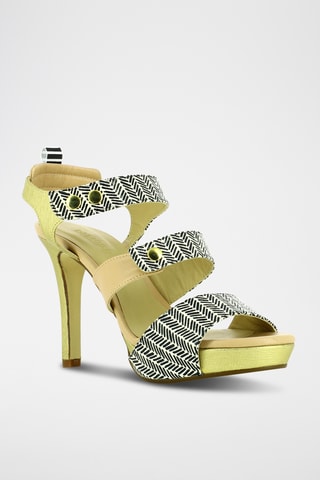 Sandales à talons en cuir - Doré