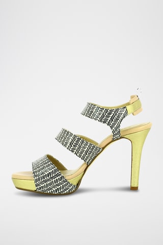 Sandales à talons en cuir - Doré