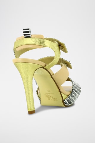 Sandales à talons en cuir - Doré