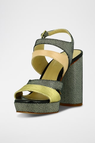 Sandales à talons en cuir - Gris foncé