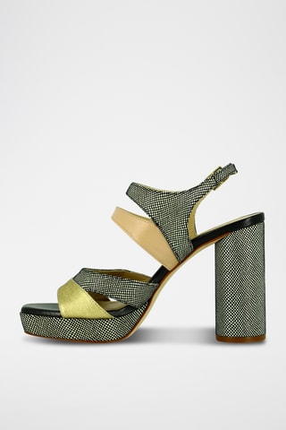 Sandales à talons en cuir - Gris foncé
