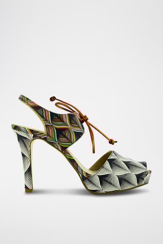 Sandales à talons en cuir - Noir