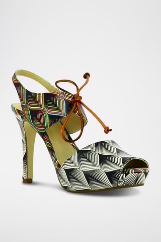 Sandales à talons en cuir - Noir