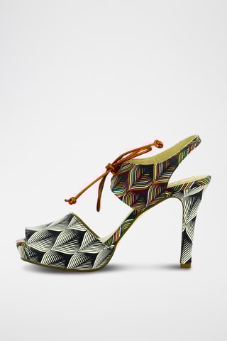 Sandales à talons en cuir - Noir