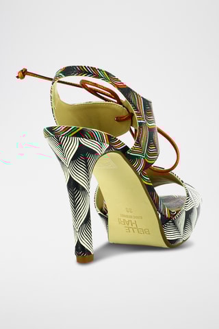 Sandales à talons en cuir - Noir