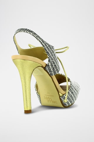 Sandales à talons en cuir - Noir et blanc