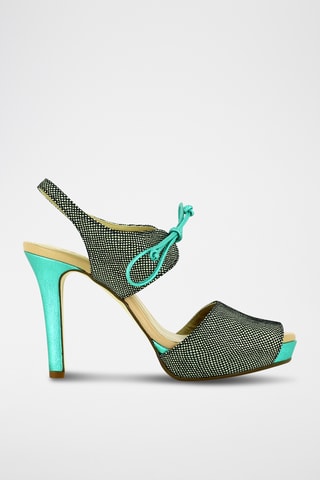 Sandales à talons en cuir - Gris foncé