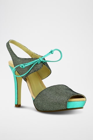 Sandales à talons en cuir - Gris foncé