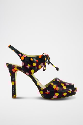 Sandales à talons en cuir - Noir