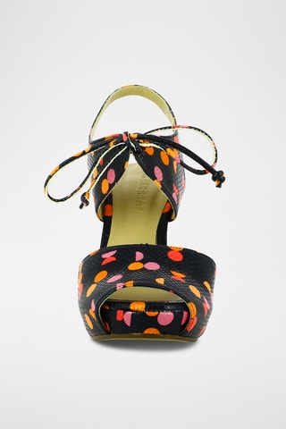 Sandales à talons en cuir - Noir