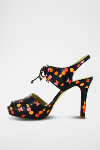 Sandales à talons en cuir - Noir