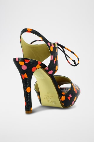 Sandales à talons en cuir - Noir