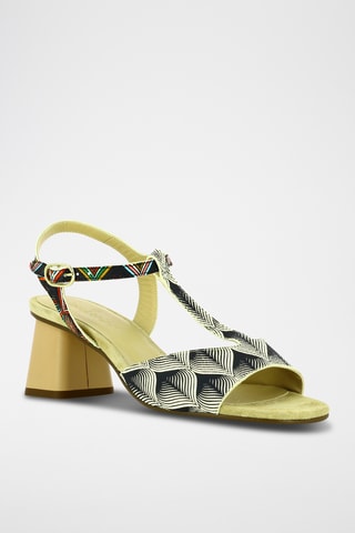 Sandales à talons en cuir - Doré