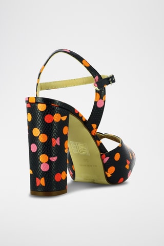 Sandales à talons en cuir - Noir