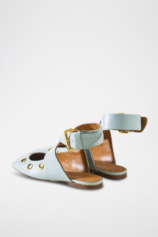 Leren Mary Janes - Hemelsblauw