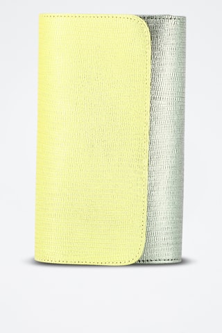 Leren Clutch - Geel en zilverkleurig
