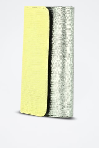 Leren Clutch - Geel en zilverkleurig