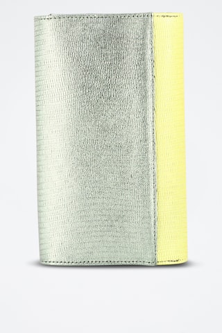 Leren Clutch - Geel en zilverkleurig