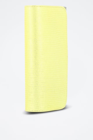 Leren Clutch - Geel en zilverkleurig