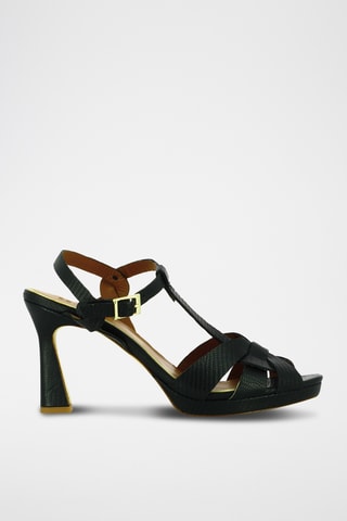 Sandales à talons en cuir - Noir
