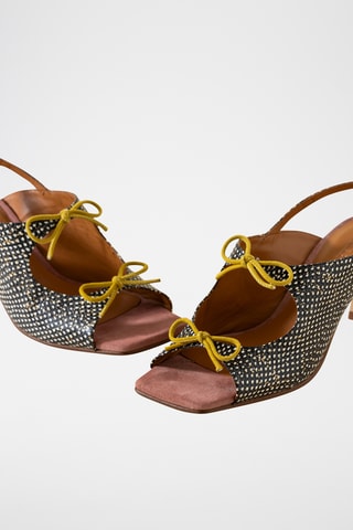 Sandales à talons en cuir - Noir et blanc