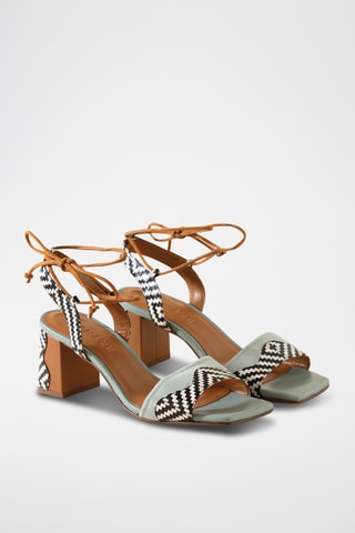 Sandales à talons en cuir - Ciel
