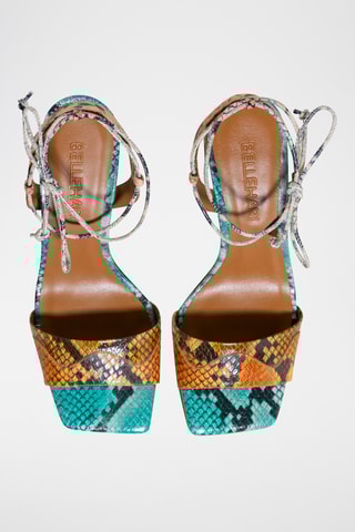 Sandales à talons en cuir - Orange