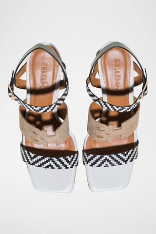 Sandales à talons en cuir - Noir et blanc