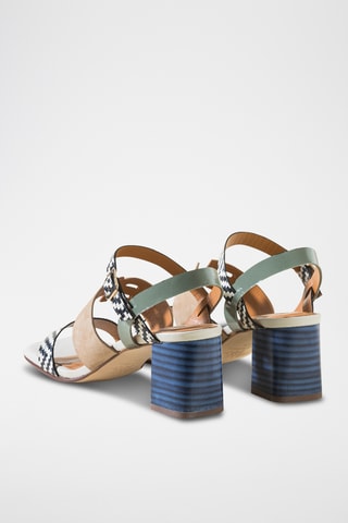 Sandales à talons en cuir - Orange