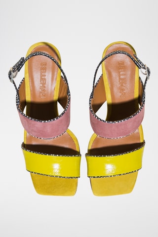 Sandales à talons en cuir - Jaune 