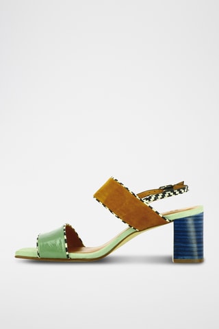 Sandales à talons en cuir - Vert