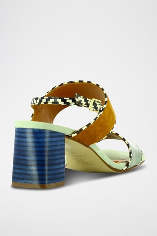 Sandales à talons en cuir - Vert