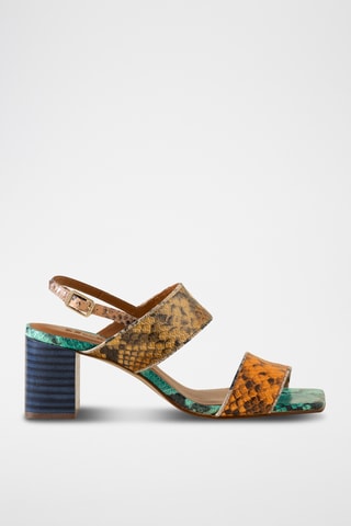 Sandales à talons en cuir - Multicolore 