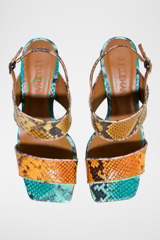 Sandales à talons en cuir - Multicolore 