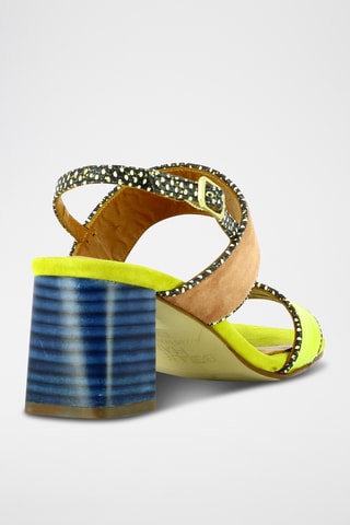 Sandales à talons en cuir - Jaune