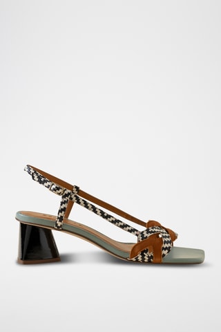 Sandales à talons en cuir - Marron
