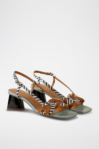 Sandales à talons en cuir - Marron