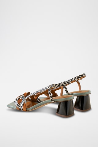 Sandales à talons en cuir - Marron