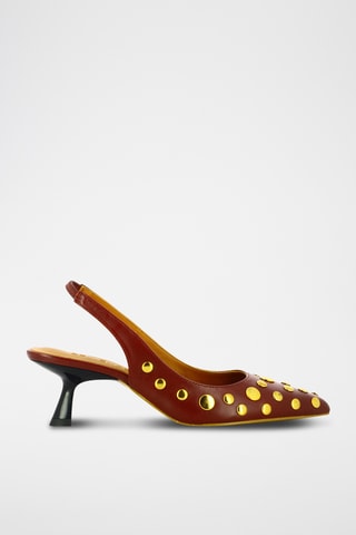 Leren Pumps - Bordeauxrood