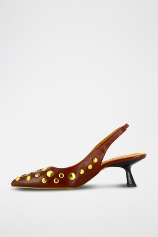 Leren Pumps - Bordeauxrood