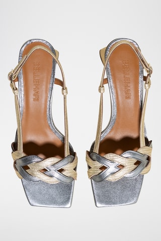 Sandales à talons en cuir - Argenté