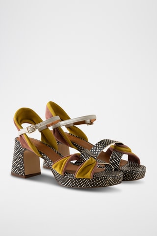 Sandales à talons en ciur - Noir