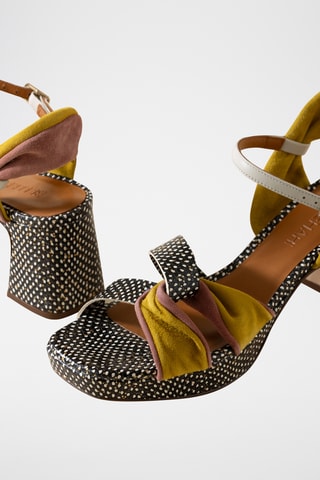 Sandales à talons en ciur - Noir