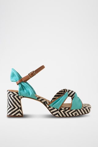 Sandales à talons en ciur - Turquoise