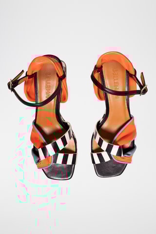 Sandales à talons en cuir - Orange